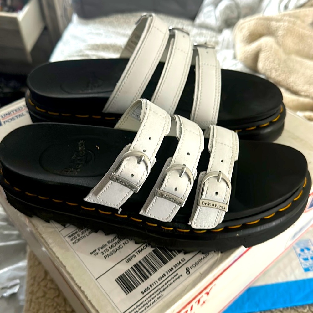 Women Dr Martens white sandals
